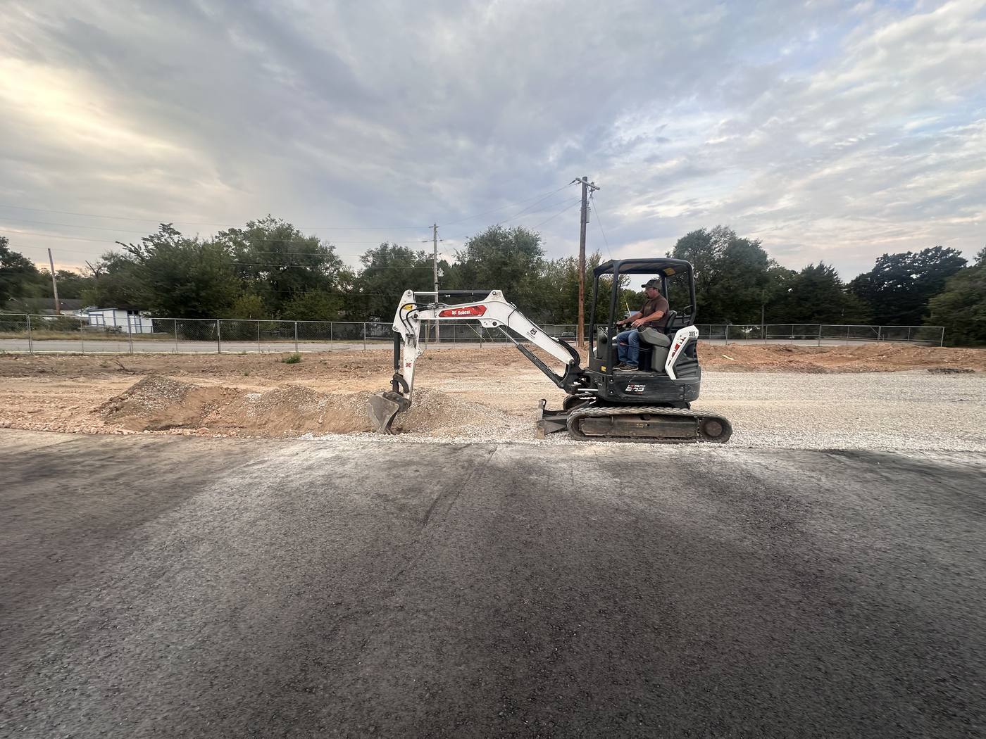United Electric Service trenching for an underground electrical run
